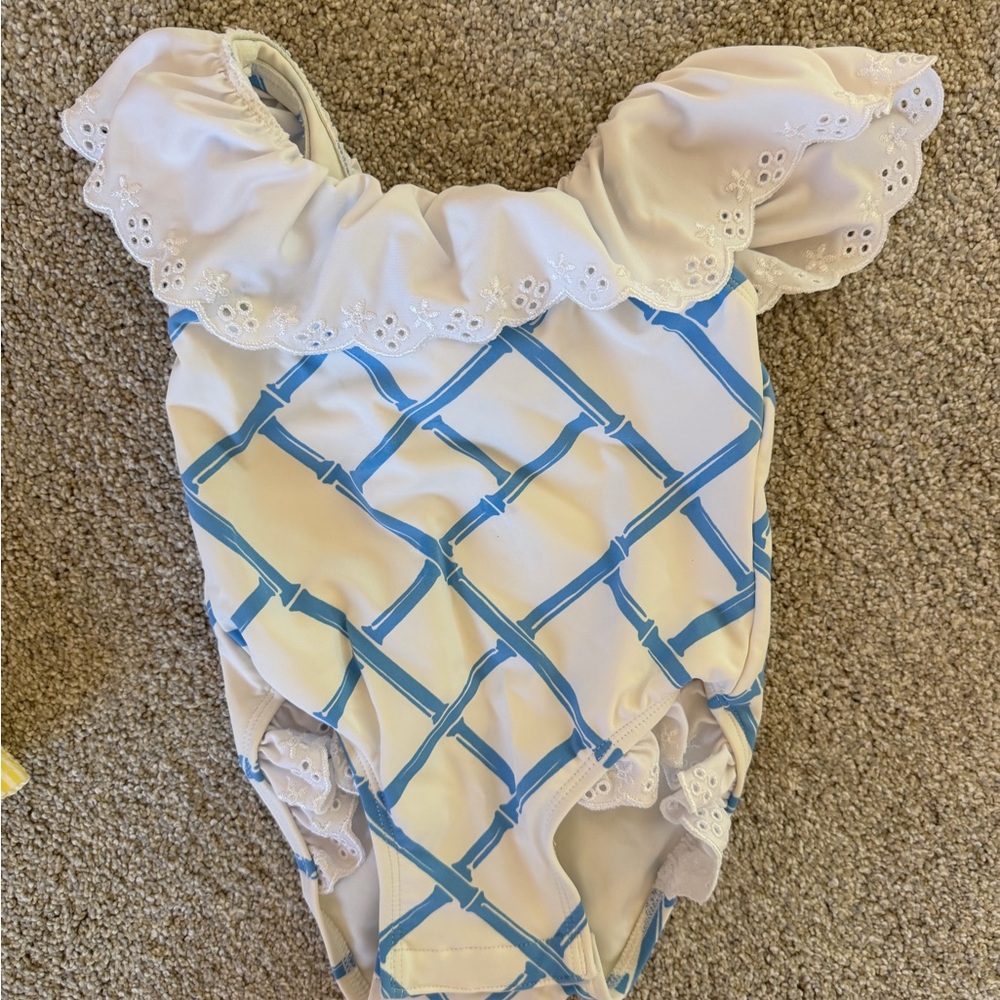 The Beaufort Bonnet Company Blue and White Bodysuit